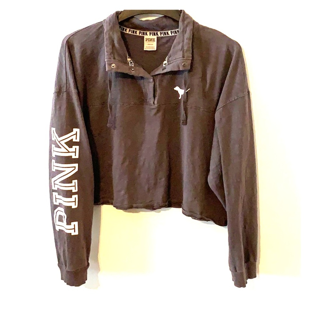 Grey cropped sweater from Pink